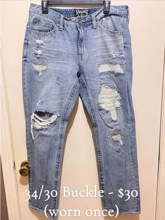 Salvage Other - SALVAGE Distressed Light Blue Ripped Jeans